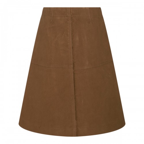BROWN COTTON MIDI SKIRT 2