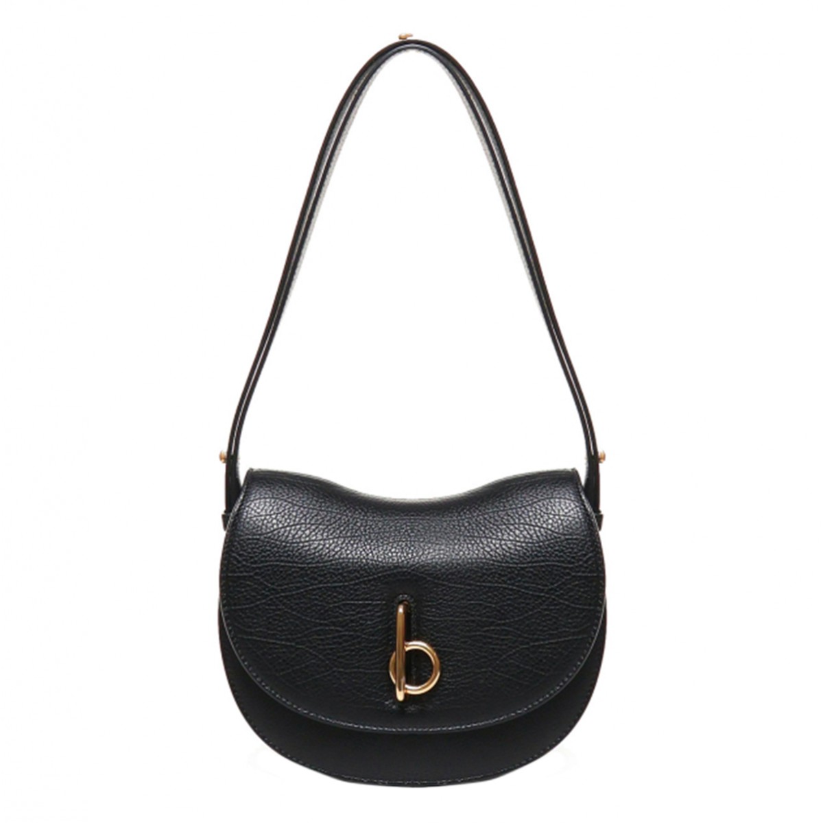 BLACK LEATHER ROCKING HORS CROSSBODY BAG