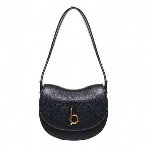 BLACK LEATHER ROCKING HORS CROSSBODY BAG