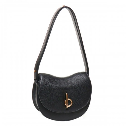 BLACK LEATHER ROCKING HORS CROSSBODY BAG