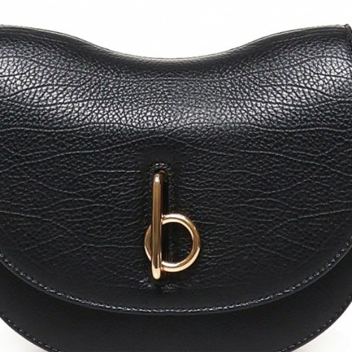 BLACK LEATHER ROCKING HORS CROSSBODY BAG