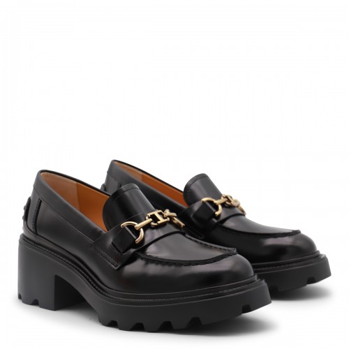 BLACK LEATHER LOAFERS