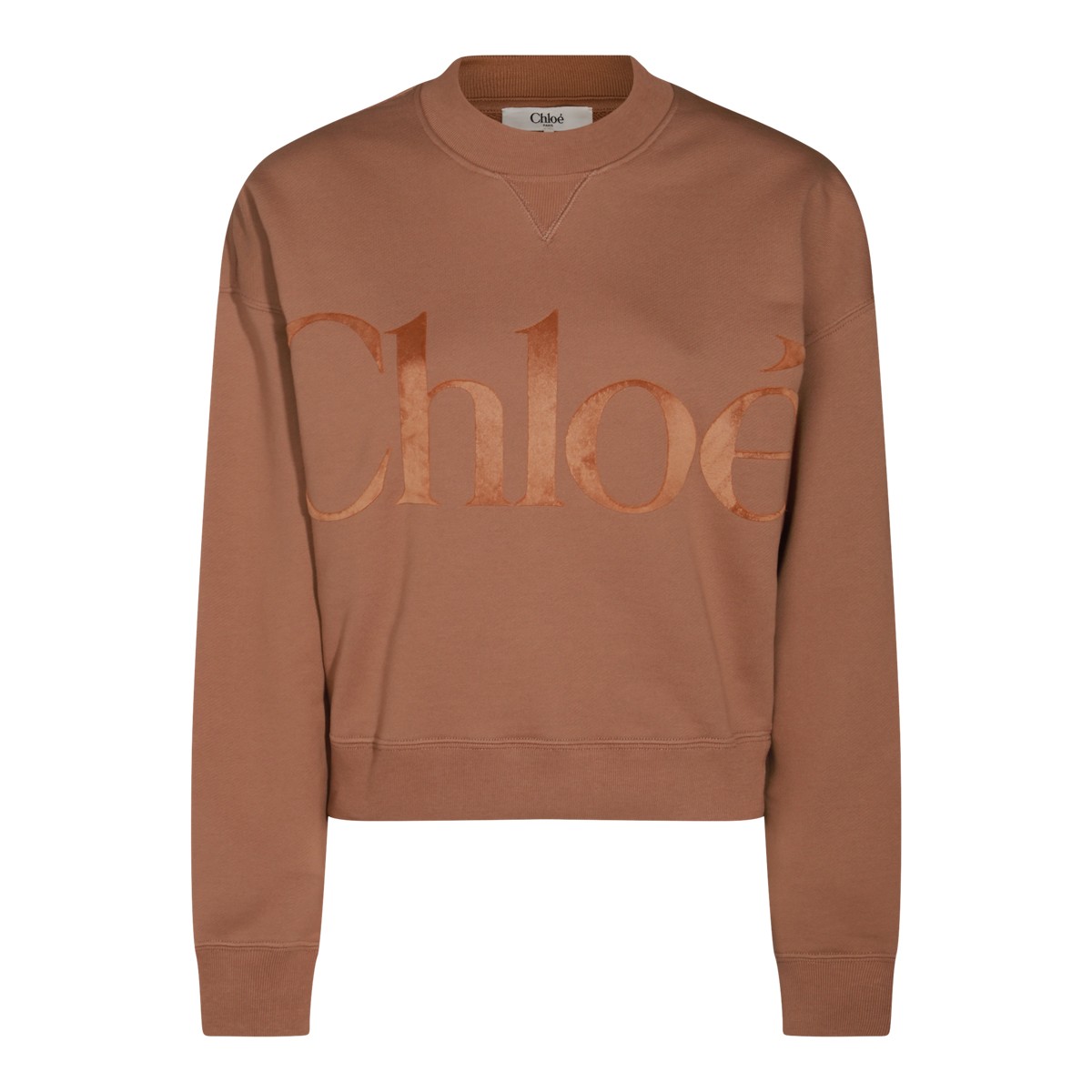 BROWN COTTON SWEATSHIRT