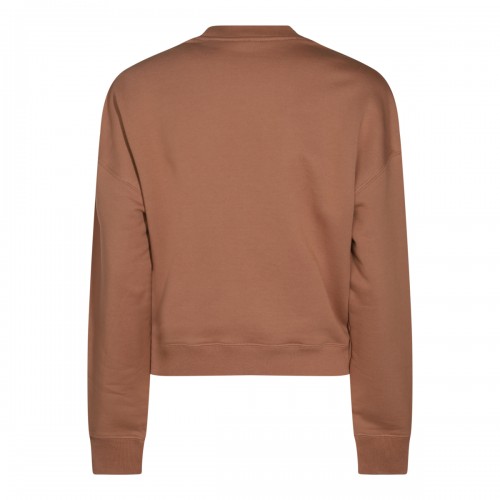 BROWN COTTON SWEATSHIRT