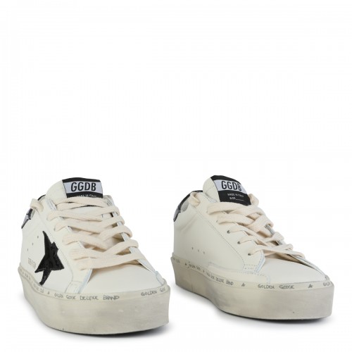 WHITE AND BLACK LEATHER SNEAKERS