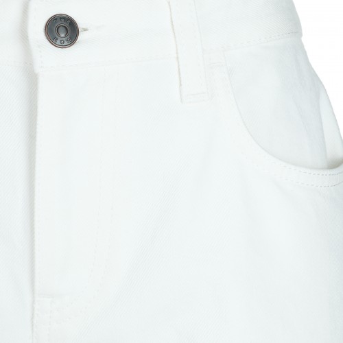 WHITE COTTON DENIM JEANS