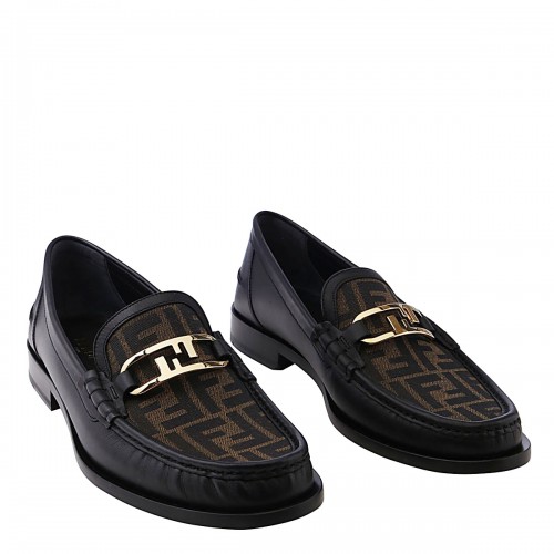 BLACK LEATHER LOAFERS