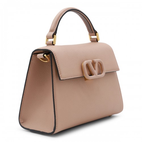 PINK LEATHER TOP HANDLE BAG