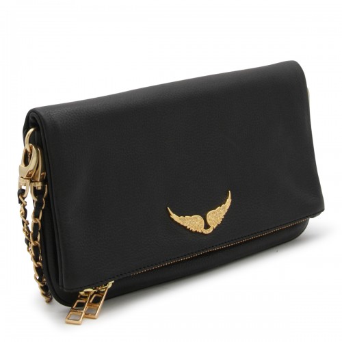 BLACK LEATHER SHOULDER BAG