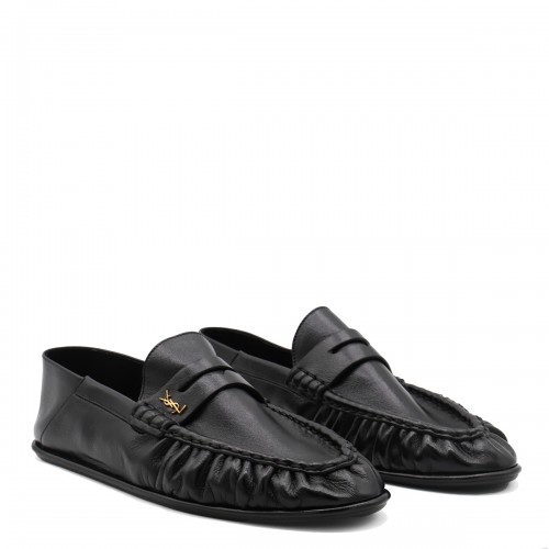 BLACK LEATHER LOAFERS