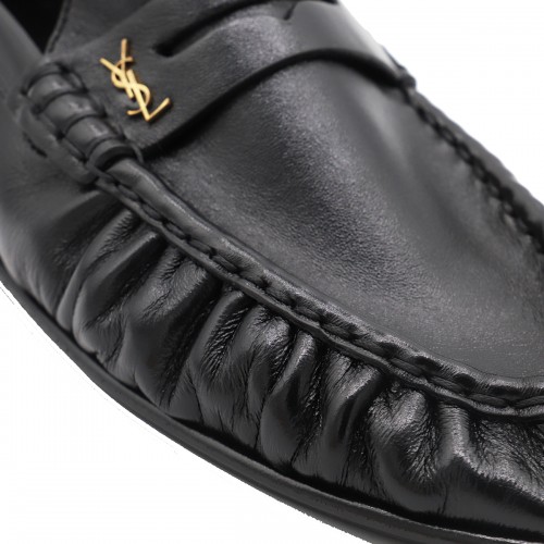 BLACK LEATHER LOAFERS