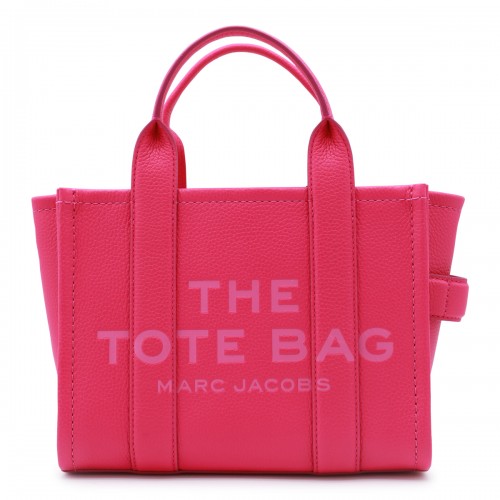 HOT PINK LEATHER THE SMALL TOTE BAG