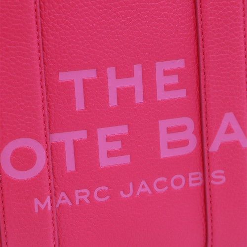 HOT PINK LEATHER THE SMALL TOTE BAG