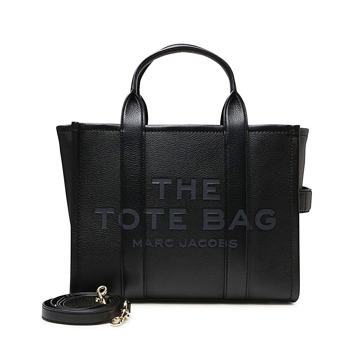 BLACK LEATHER THE TRAVLER TOTE BAG