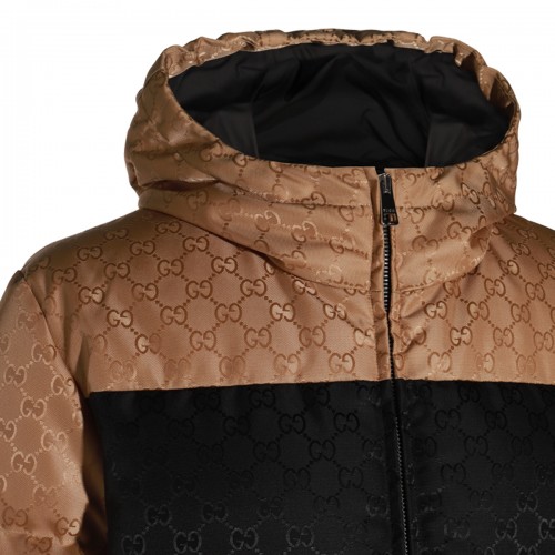 BLACK AND BEIGE DOWN JACKET