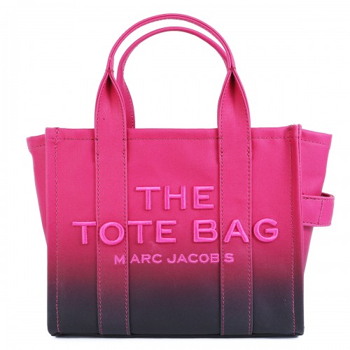 BLACK AND HOT PINK COTTON MEDIUM TOTES