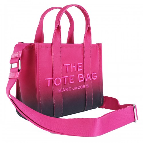 BLACK AND HOT PINK COTTON MEDIUM TOTES