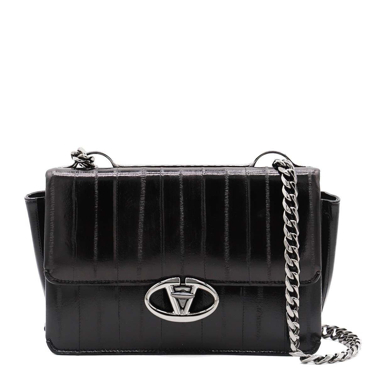 BLACK LEATHER SHOULDER BAG