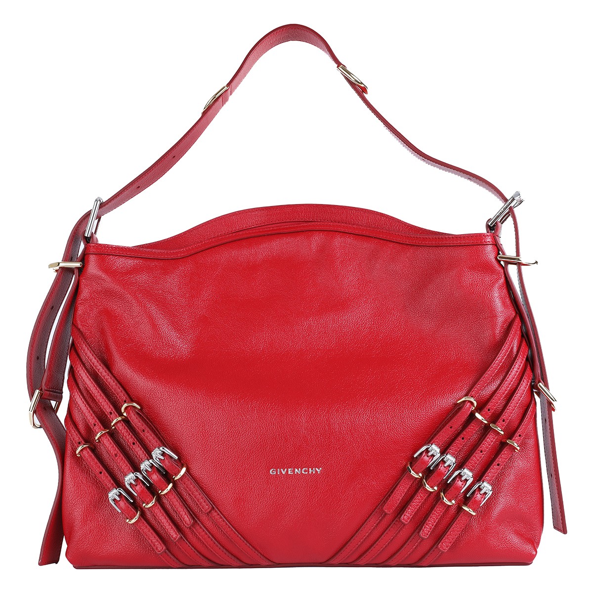 RED LEATHER SHOULDER BAG