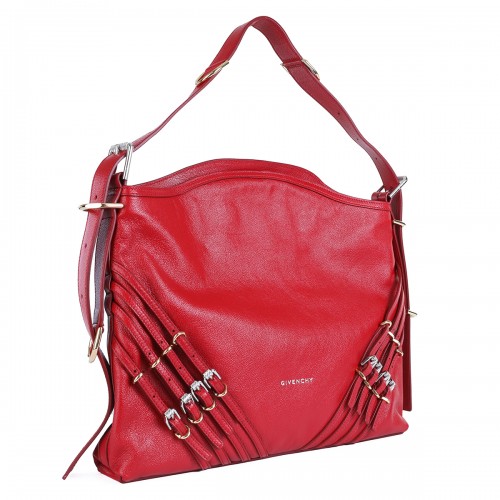 RED LEATHER SHOULDER BAG