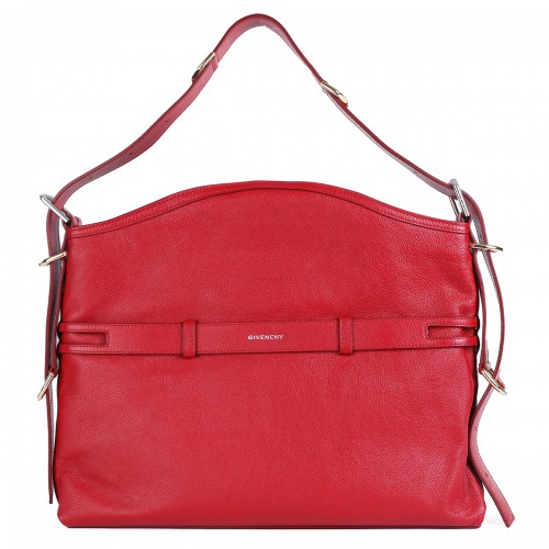 RED LEATHER SHOULDER BAG