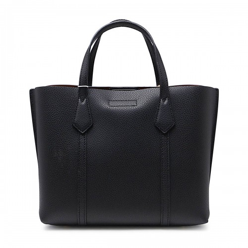 BLACK LETHER PERRY TOTE BAG