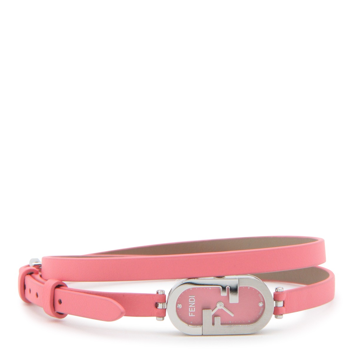 PINK LEATHER ANS SILVER WATCHE