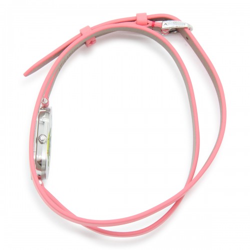 PINK LEATHER ANS SILVER WATCHE 2