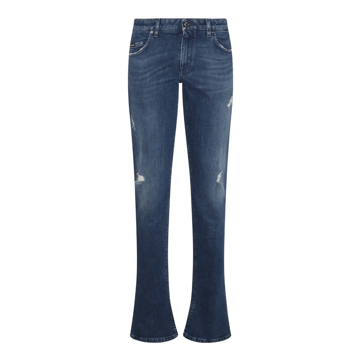 DARK BLUE COTTON BLEND JEANS