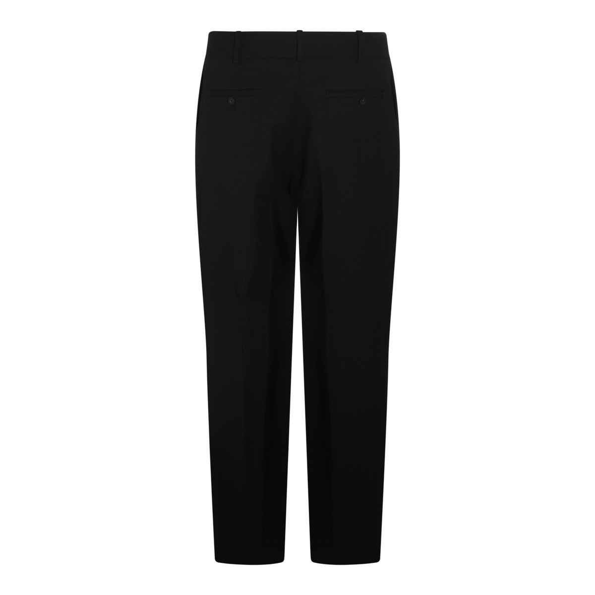 BLACK WOOL BLEND PANTS