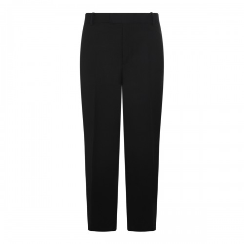 BLACK WOOL BLEND PANTS