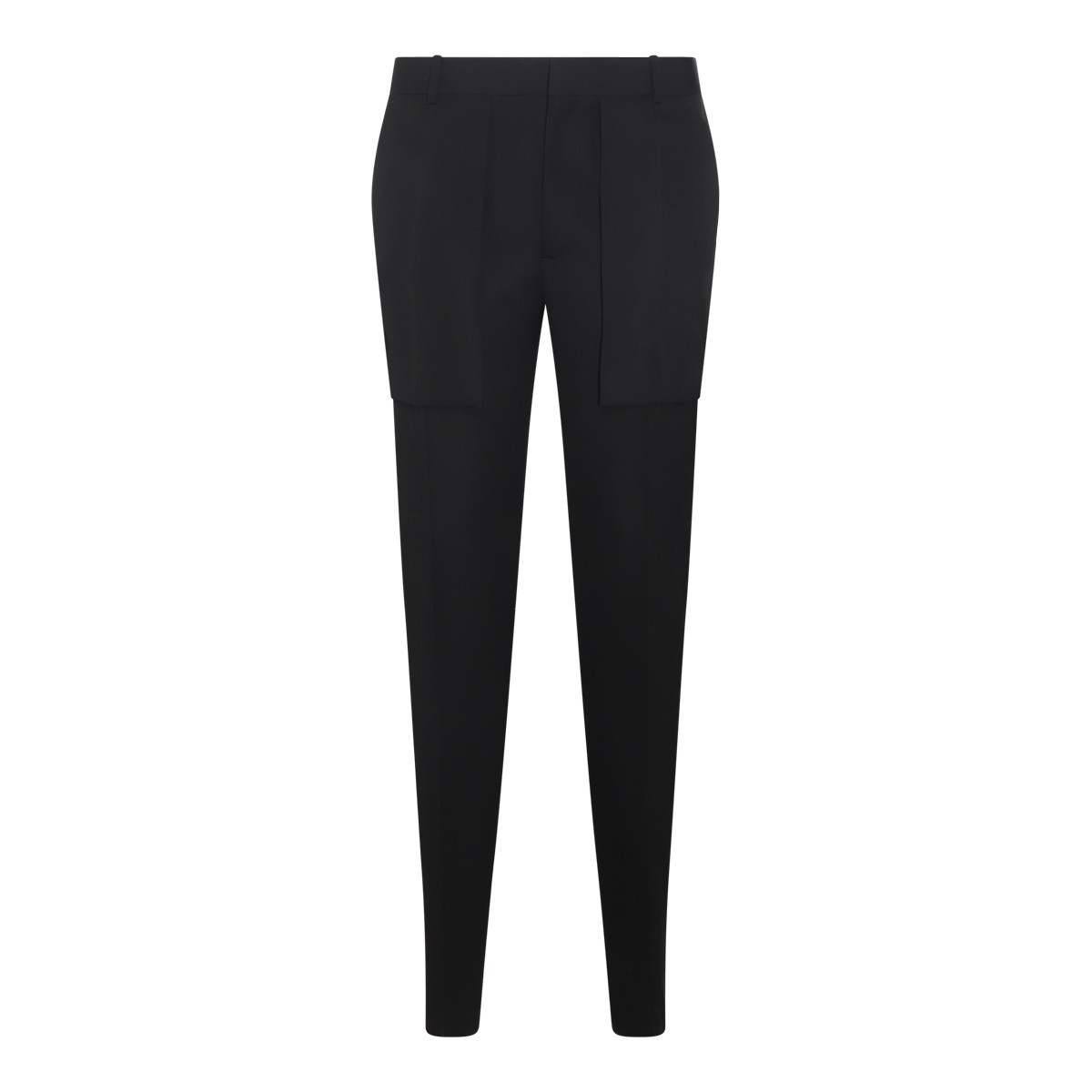 BLACK WOOL TROUSERS