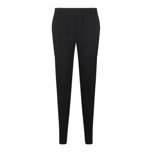 BLACK WOOL TROUSERS