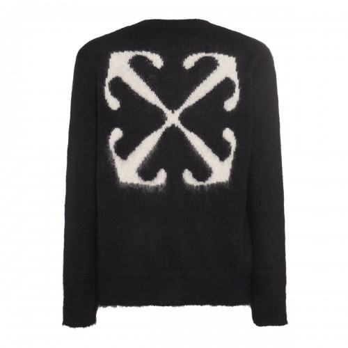 BLACK VIRGIN WOOL AND MOHAIR BLEND ARROW SWEATER