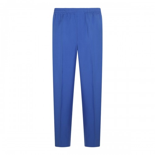 ELECTRIC BLUE AND WHITE WOOL TROUSERS