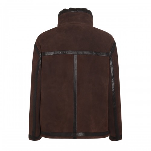 BROWN LEATHER SHEARLING JACKET