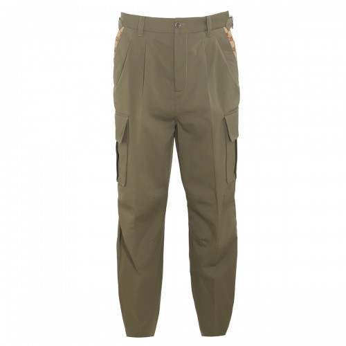 GREEN COTTON CARGO PANTS