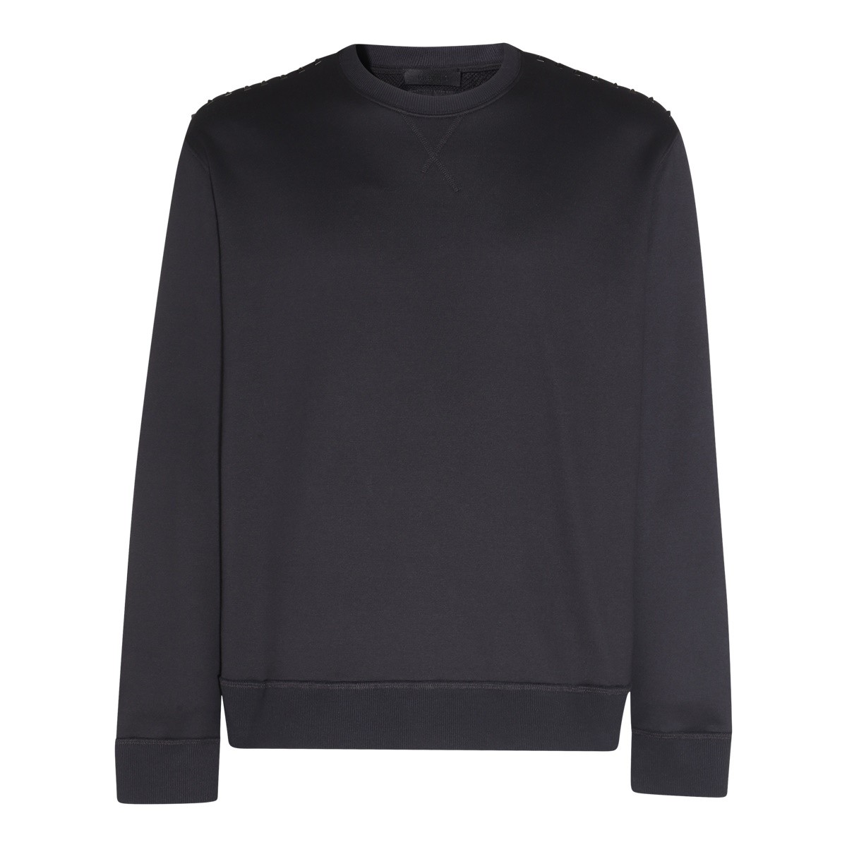 BLACK COTTON BLEND SWEATSHIRT