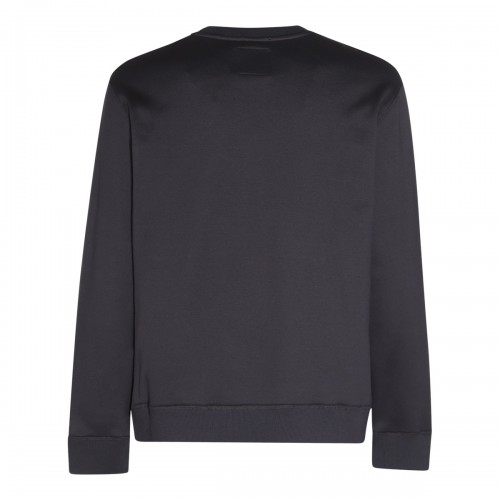 BLACK COTTON BLEND SWEATSHIRT