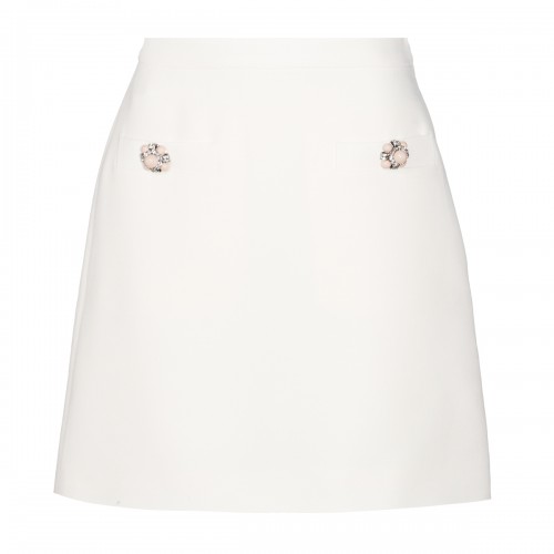 WHITE WOOL SKIRT