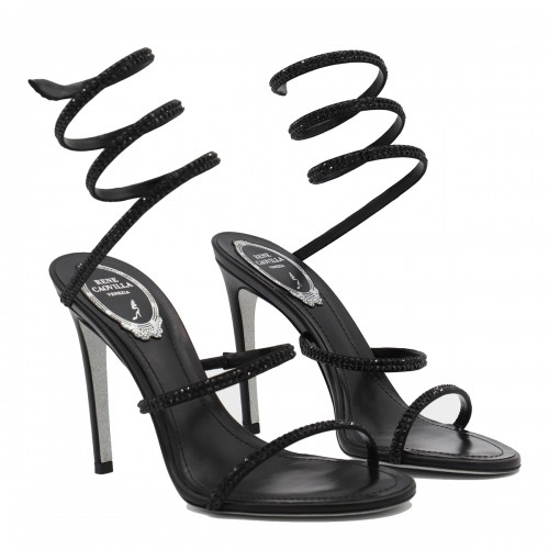 BLACK LEATHER SANDALS