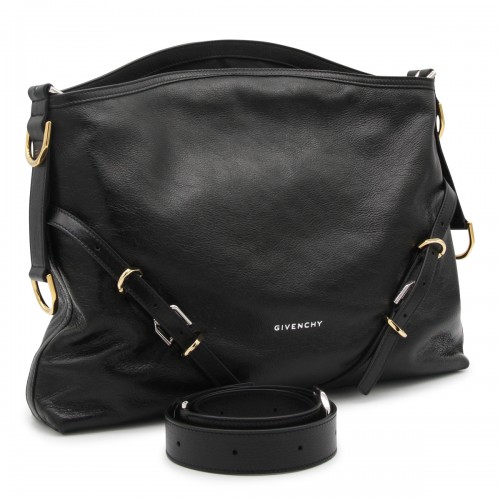 BLACK LEATHER SHOULDER BAG