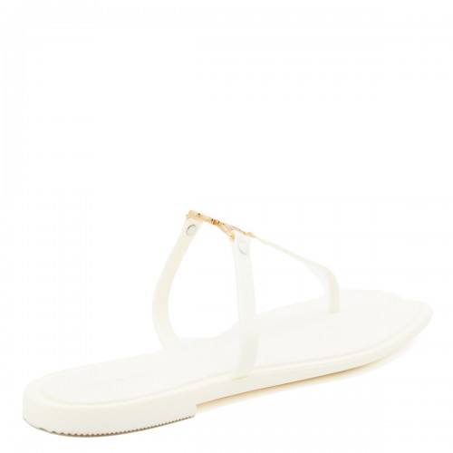 IVORY AND GOLD RUBBER ROXANNE JELLY FLATS 