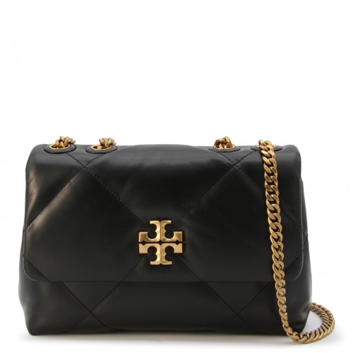 BLACK LEATHER KIRA SHOULDER BAG