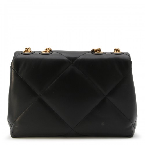 BLACK LEATHER KIRA SHOULDER BAG