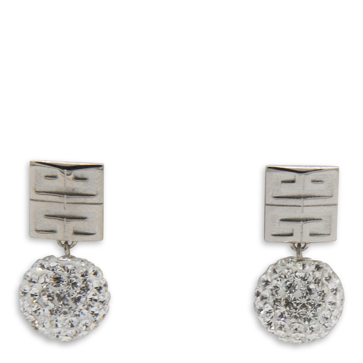 SILVER METAL 4G EARRINGS