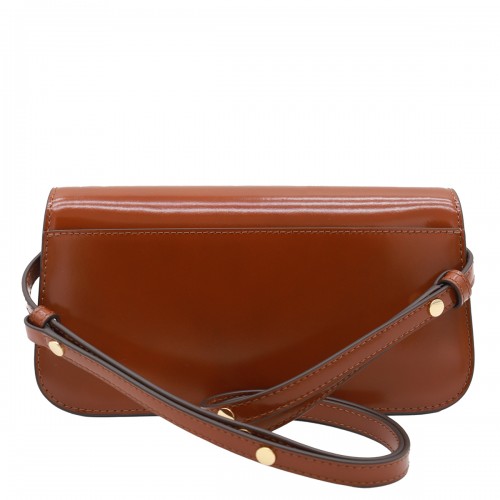 BROWN SIENNA LEATHER SHOULDER BAG