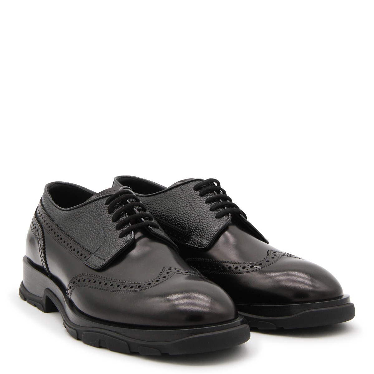 BLACK LEATHER LACE UP SHOES BLACK LEATHER LACE UP SHOES