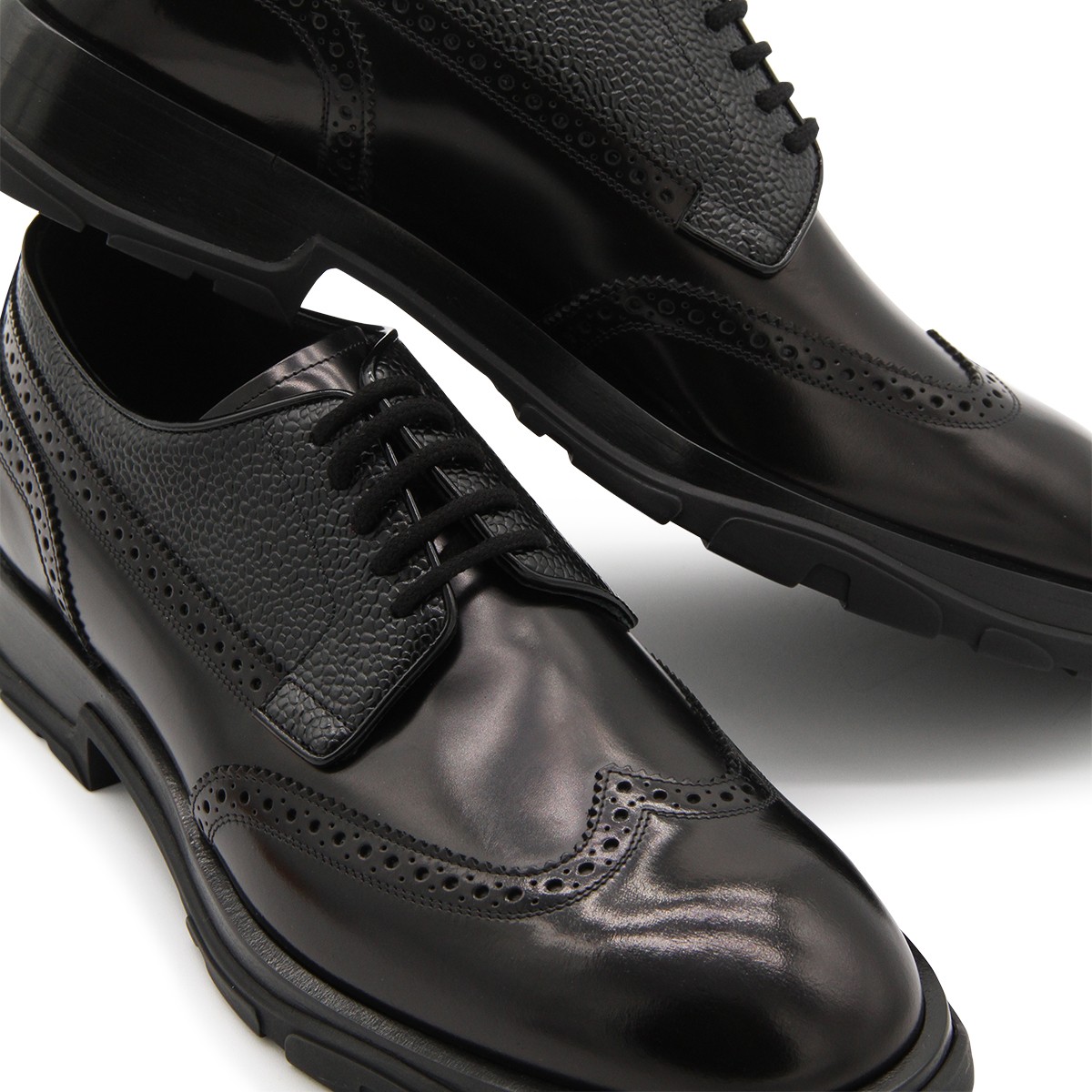 BLACK LEATHER LACE UP SHOES BLACK LEATHER LACE UP SHOES