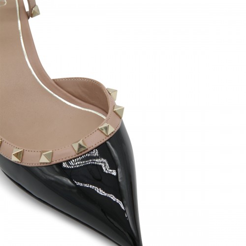 BLACK AND ROSE CANNELLE LEATHER ROCKSTUD PUMPS